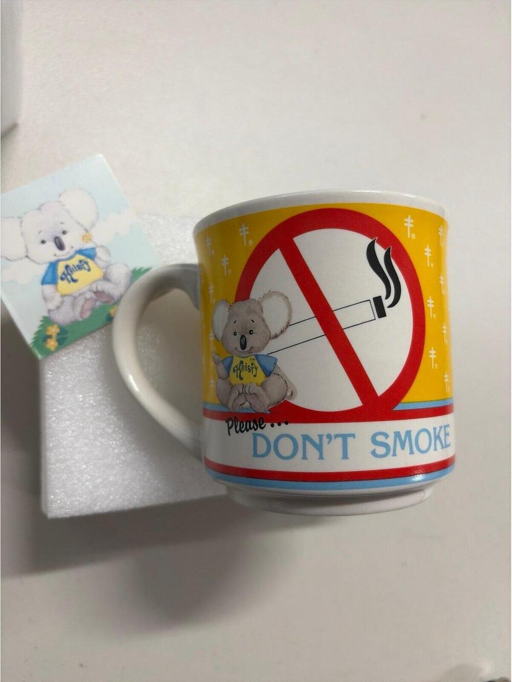 NEW Vintage 1986 Emotions Mattel Kristy Koala Please Don't Smoke Mug